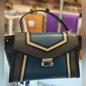Michael Kors Leather "Whitney" Envelope Top Handle 3 Color Bag